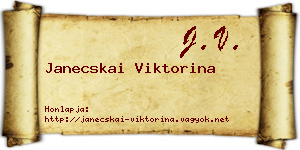 Janecskai Viktorina névjegykártya